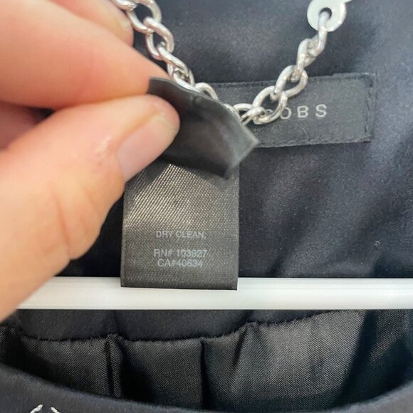 Marc by Marc Jacobs Quilted Silk Jacket Black Metallic 8 Lined One Button Box - Picture 4 of 7